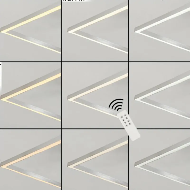 hofstein Plafonnier Torres LED Nickel mat, 2 lumières, Télécommandes