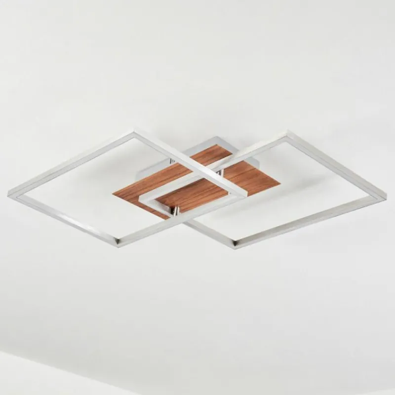 hofstein Plafonnier Torres LED Nickel mat, 2 lumières, Télécommandes