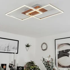 hofstein Plafonnier Torres LED Nickel mat, 2 lumières, Télécommandes