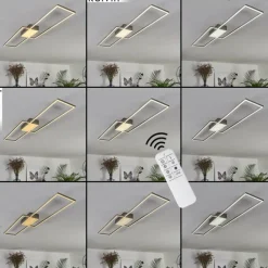 hofstein Plafonnier Torresella LED Nickel mat, 2 lumières, Télécommandes