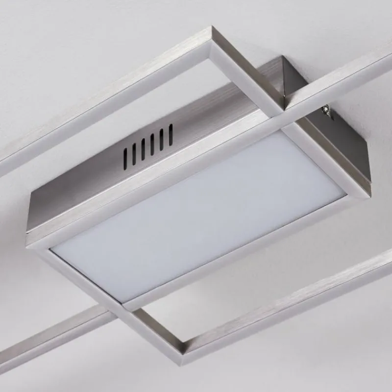 hofstein Plafonnier Torresella LED Nickel mat, 2 lumières, Télécommandes