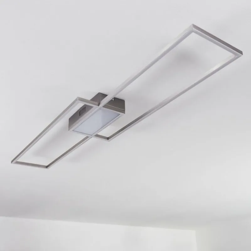 hofstein Plafonnier Torresella LED Nickel mat, 2 lumières, Télécommandes