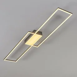 hofstein Plafonnier Torresella LED Nickel mat, 2 lumières, Télécommandes