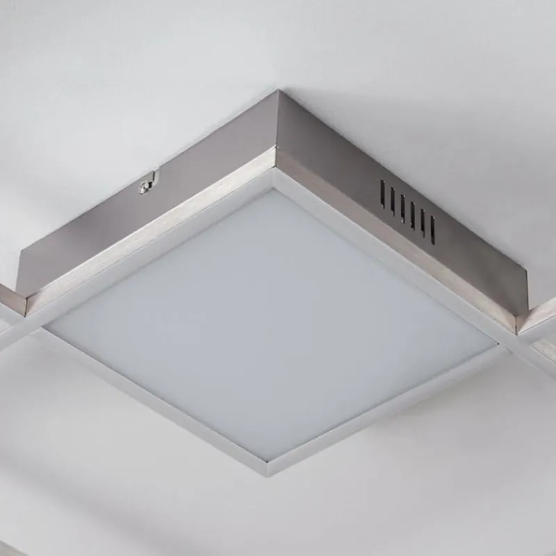 hofstein Plafonnier Torresella LED Nickel mat, 2 lumières, Télécommandes