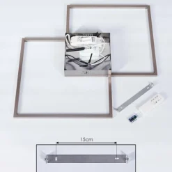 hofstein Plafonnier Torresella LED Nickel mat, 2 lumières, Télécommandes