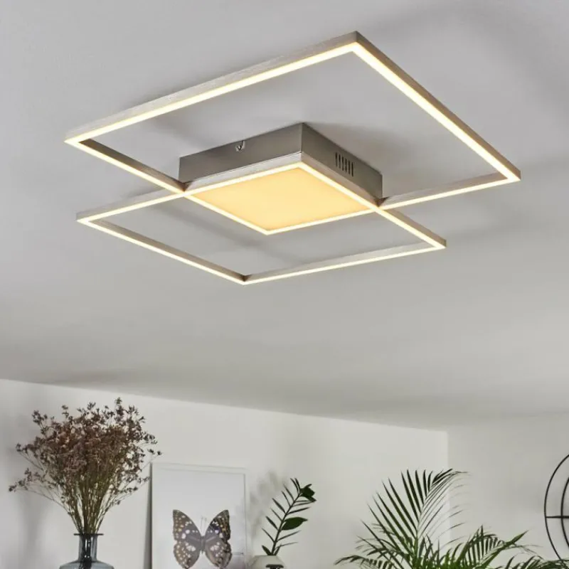 hofstein Plafonnier Torresella LED Nickel mat, 2 lumières, Télécommandes