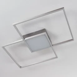 hofstein Plafonnier Torresella LED Nickel mat, 2 lumières, Télécommandes