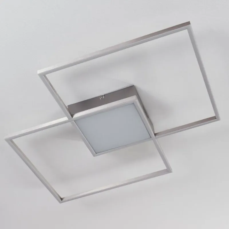 hofstein Plafonnier Torresella LED Nickel mat, 2 lumières, Télécommandes