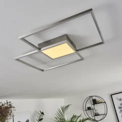 hofstein Plafonnier Torresella LED Nickel mat, 2 lumières, Télécommandes
