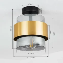 hofstein Plafonnier Traak Noir, 1 lumière