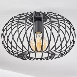 Lampes Vintages & Rétros-hofstein Plafonnier Trapichera Noir, 1 lumière