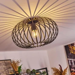 Lampes Vintages & Rétros-hofstein Plafonnier Trapichera Noir, 1 lumière