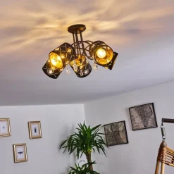 Lampes En Tissu-hofstein Plafonnier Trasancos Noir, 5 lumières