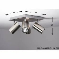 Luminaires Trio Plafonnier Trio 8024 Acier inoxydable, Nickel mat, 4 lumières* Spots Et Projecteurs