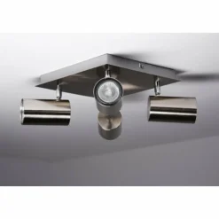 Luminaires Trio Plafonnier Trio 8024 Acier inoxydable, Nickel mat, 4 lumières* Spots Et Projecteurs