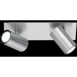 Luminaires Trio Plafonnier Trio 8024 Acier inoxydable, Nickel mat, 2 lumières* Plafonniers