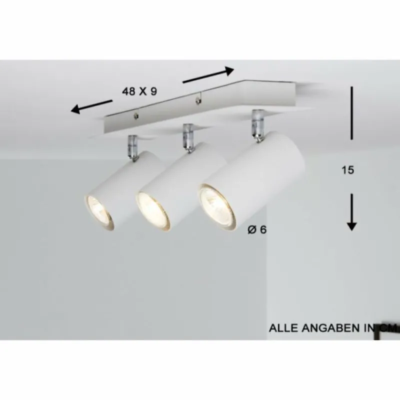 Luminaires Trio Plafonnier Trio 8024 Blanc, 3 lumières* Spots Et Projecteurs