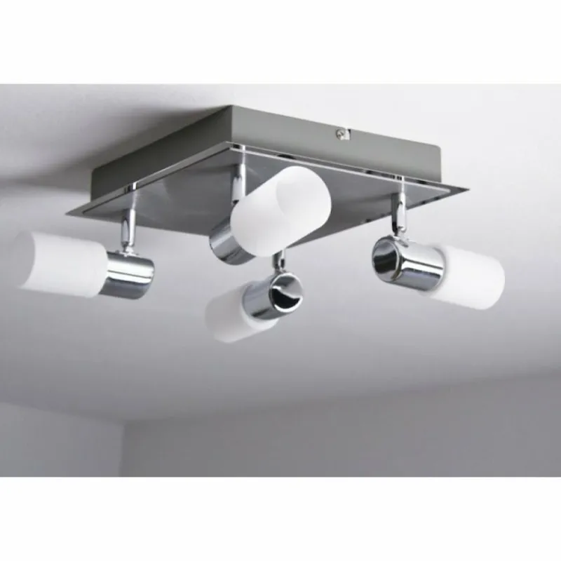 Luminaires Trio Plafonnier Trio 8214 LED Aluminium, Chrome, Acier inoxydable, 4 lumières