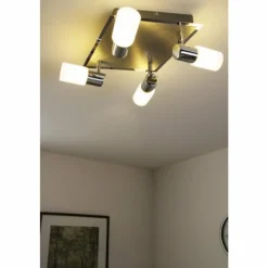 Luminaires Trio Plafonnier Trio 8214 LED Aluminium, Chrome, Acier inoxydable, 4 lumières