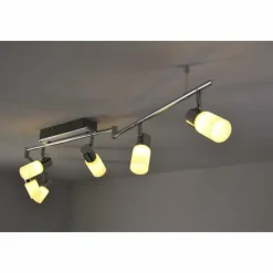 Luminaires Trio Plafonnier Trio 8214 LED Aluminium, Chrome, Acier inoxydable, 6 lumières