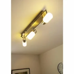 Luminaires Trio Plafonnier Trio 8214 LED Aluminium, Chrome, Acier inoxydable, 3 lumières