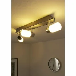 Luminaires Trio Plafonnier Trio 8214 LED Aluminium, Chrome, Acier inoxydable, 3 lumières