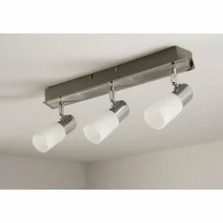 Luminaires Trio Plafonnier Trio 8214 LED Aluminium, Chrome, Acier inoxydable, 3 lumières