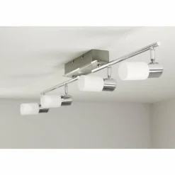 Luminaires Trio Plafonnier Trio 8214 LED Aluminium, Chrome, Acier inoxydable, 4 lumières