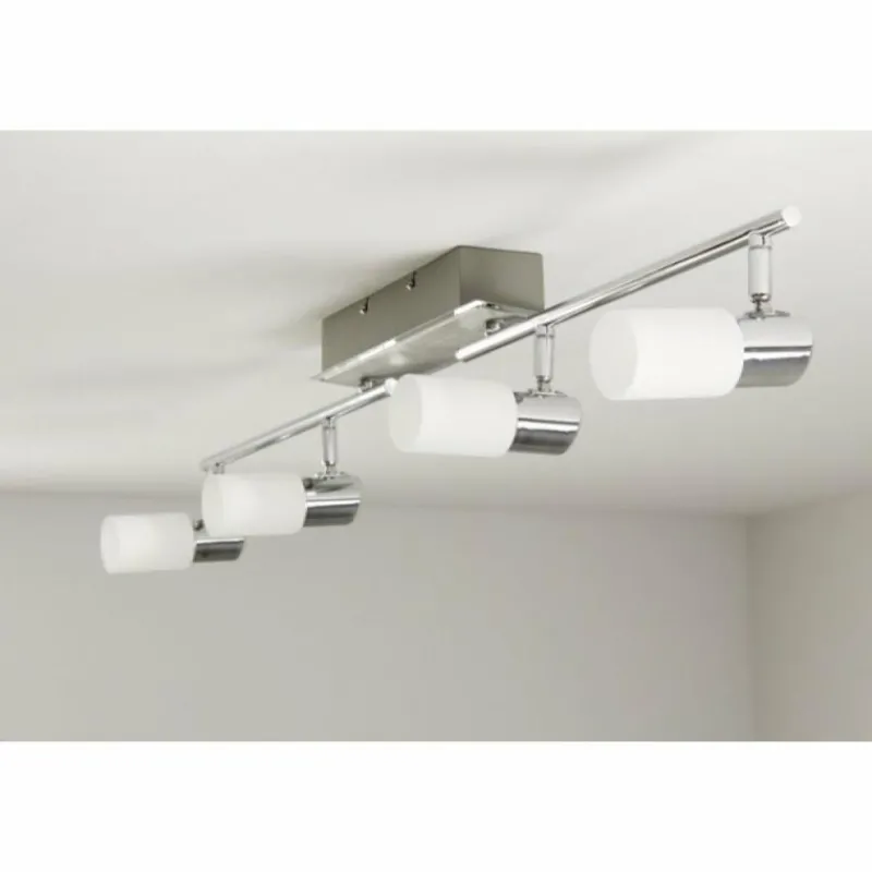 Luminaires Trio Plafonnier Trio 8214 LED Aluminium, Chrome, Acier inoxydable, 4 lumières