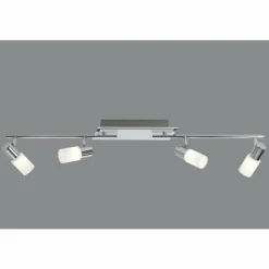 Luminaires Trio Plafonnier Trio 8214 LED Aluminium, Chrome, Acier inoxydable, 4 lumières