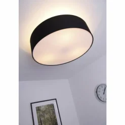 Lampes En Tissu-Luminaires Trio Plafonnier Trio 3033 Nickel mat, Noir, 3 lumières