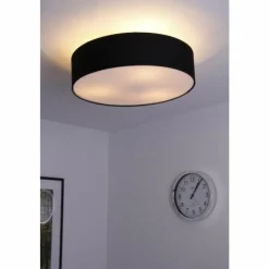 Lampes En Tissu-Luminaires Trio Plafonnier Trio 3033 Nickel mat, Noir, 3 lumières