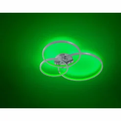 Luminaires Trio Plafonnier Trio Aaron LED Nickel mat, 1 lumière, Télécommandes, Changeur de couleurs