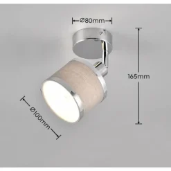 Lampes En Tissu-Luminaires Trio Plafonnier Trio AROSA Chrome, 1 lumière