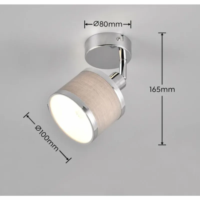 Lampes En Tissu-Luminaires Trio Plafonnier Trio AROSA Chrome, 1 lumière