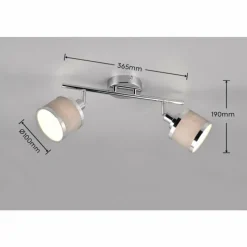 Lampes En Tissu-Luminaires Trio Plafonnier Trio AROSA Chrome, 2 lumières