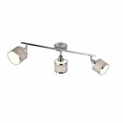 Lampes En Tissu-Luminaires Trio Plafonnier Trio AROSA Chrome, 3 lumières
