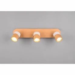 Lampes En Bois-Luminaires Trio Plafonnier Trio Aruni Écru, 3 lumières