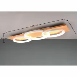 Lampes En Bois-Luminaires Trio Plafonnier Trio Barca LED Écru, Blanc, 1 lumière