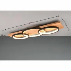 Lampes En Bois-Luminaires Trio Plafonnier Trio Barca LED Écru, Noir, 1 lumière