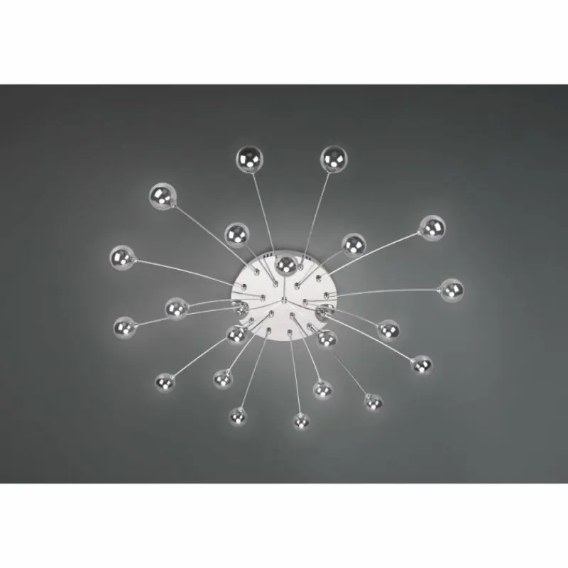 Suspension Verre Fumé-Luminaires Trio Plafonnier Trio Bullet LED Chrome, 21 lumières