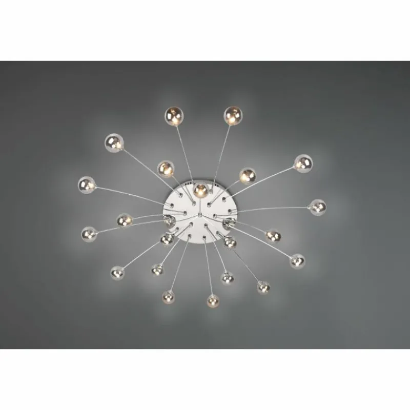 Suspension Verre Fumé-Luminaires Trio Plafonnier Trio Bullet LED Chrome, 21 lumières