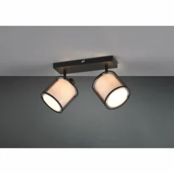 Lampes En Tissu-Luminaires Trio Plafonnier Trio Burton Noir, 2 lumières