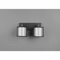 Lampes En Tissu-Luminaires Trio Plafonnier Trio Burton Noir, 2 lumières