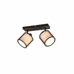 Lampes En Tissu-Luminaires Trio Plafonnier Trio Burton Noir, 2 lumières