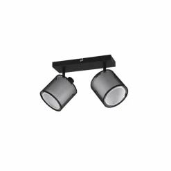 Lampes En Tissu-Luminaires Trio Plafonnier Trio Burton Noir, 2 lumières