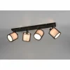 Lampes En Tissu-Luminaires Trio Plafonnier Trio Burton Noir, 4 lumières