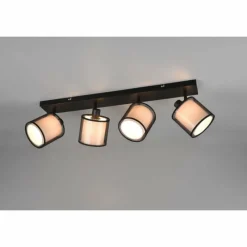 Lampes En Tissu-Luminaires Trio Plafonnier Trio Burton Noir, 4 lumières