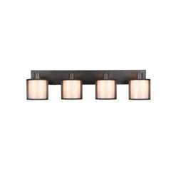 Lampes En Tissu-Luminaires Trio Plafonnier Trio Burton Noir, 4 lumières