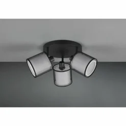 Lampes En Tissu-Luminaires Trio Plafonnier Trio Burton Noir, 3 lumières